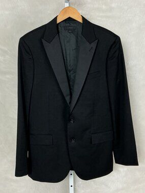 J. Crew Black Ludlow Slim Fit Tuxedo Jacket Tollegno 1900 Italian Wool 40 R